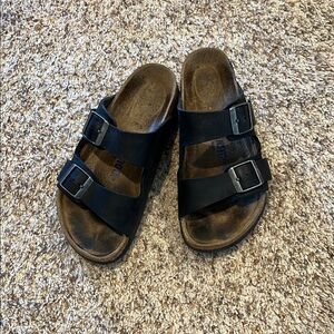 Birkenstock leather black sandals